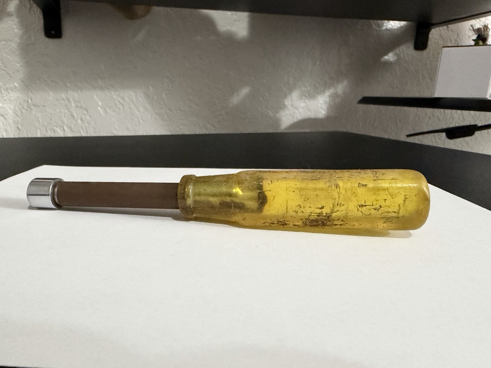 Snap On Tools 7/16″ Nut Driver Hallow Shank Clear Yellow Handle ND114 USA