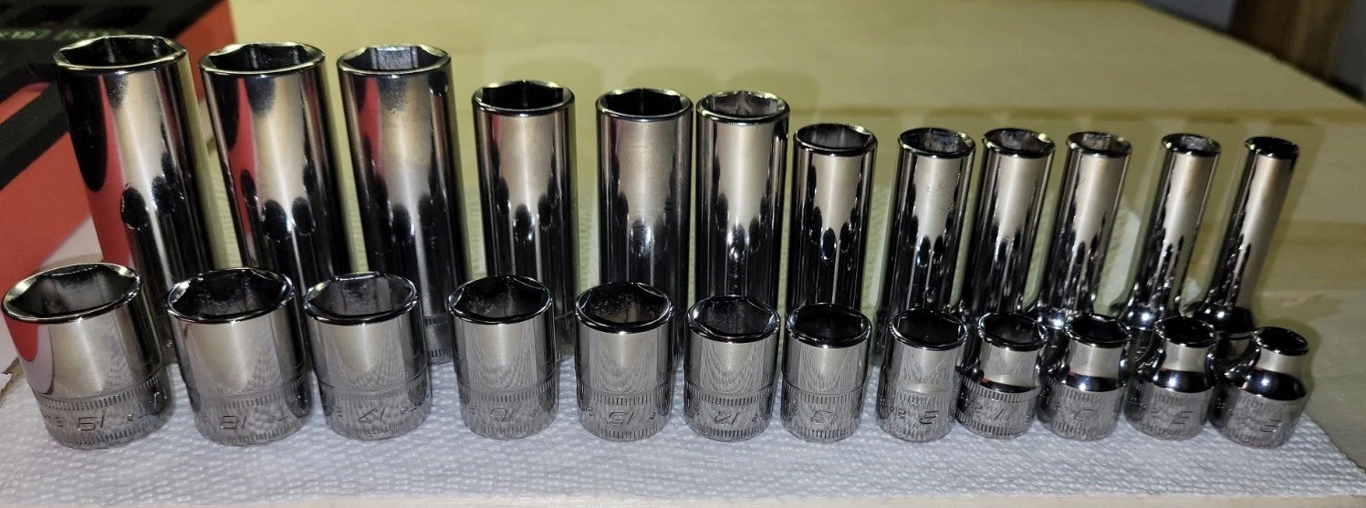 Caterpillar CAT SNAP-ON Williams 6pt METRIC SHALLOW & DEEP 3/8″ SOCKET FOAM SET