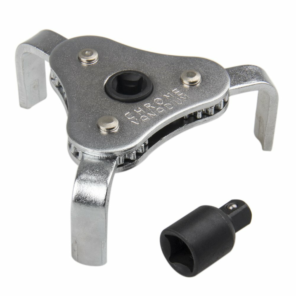 UNIVERSAL TWO WAY OIL FILTER WRENCH REMOVAL TOOL ADJUSTABLE HEAVY DUTY 3 JAW US