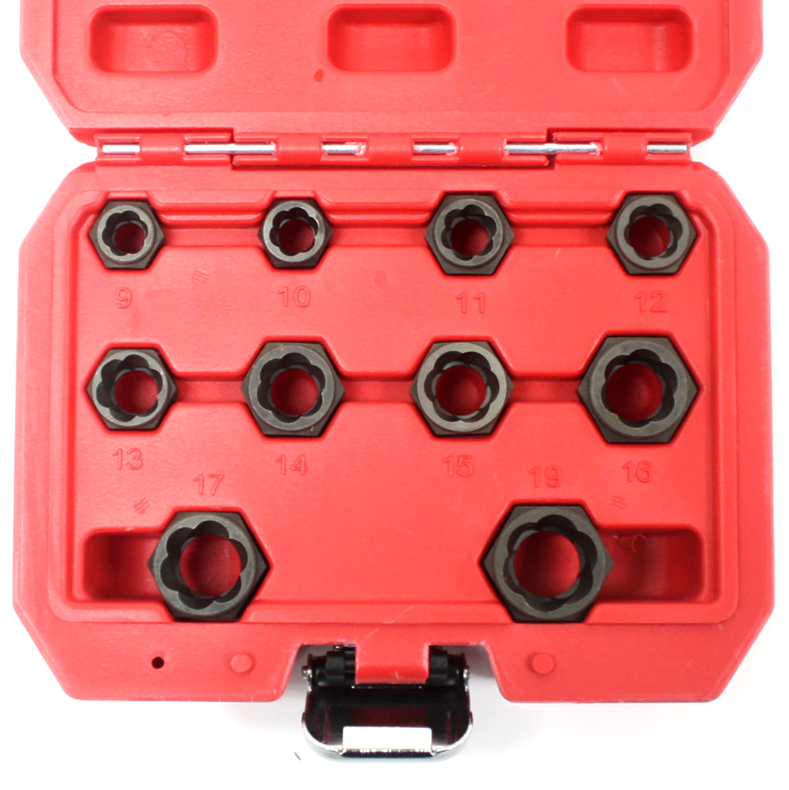 10pc 9 – 19mm Low Profile Damaged Broken Rounded Stud Nut Bolt Remover Twist Set