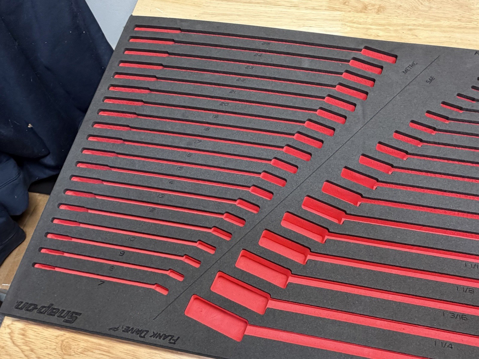 Snap-on RED Flank Dr Plus FOAM TRAY 38pc SAE Metric Combo Wrench Set FMWR13B