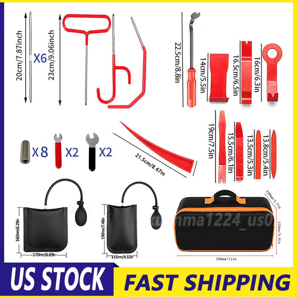 33Pcs Emergency Auto Tool Window-Car Door Lock Universal Tool Kits Car Supplies