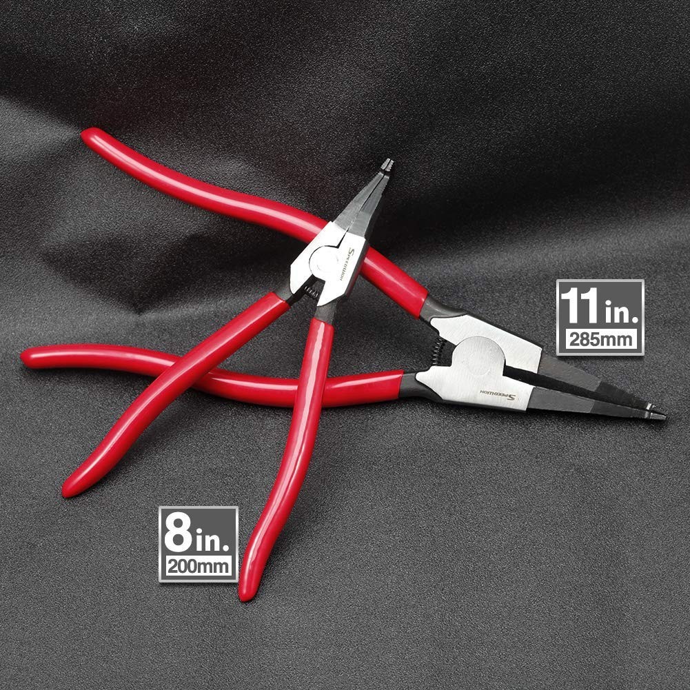 SPEEDWOX 8 Inches Lock Ring Pliers for Removing 8′ – ultra light, Red