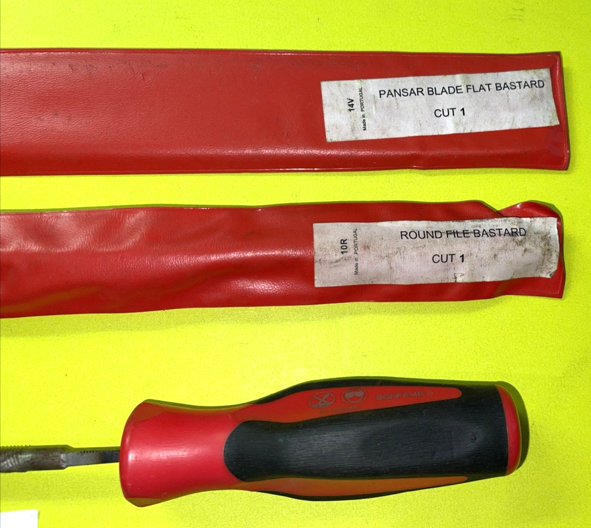 SNAP-ON TOOLS 3 PIECE MIXED FILES SOFT GRIP RED HANDLES