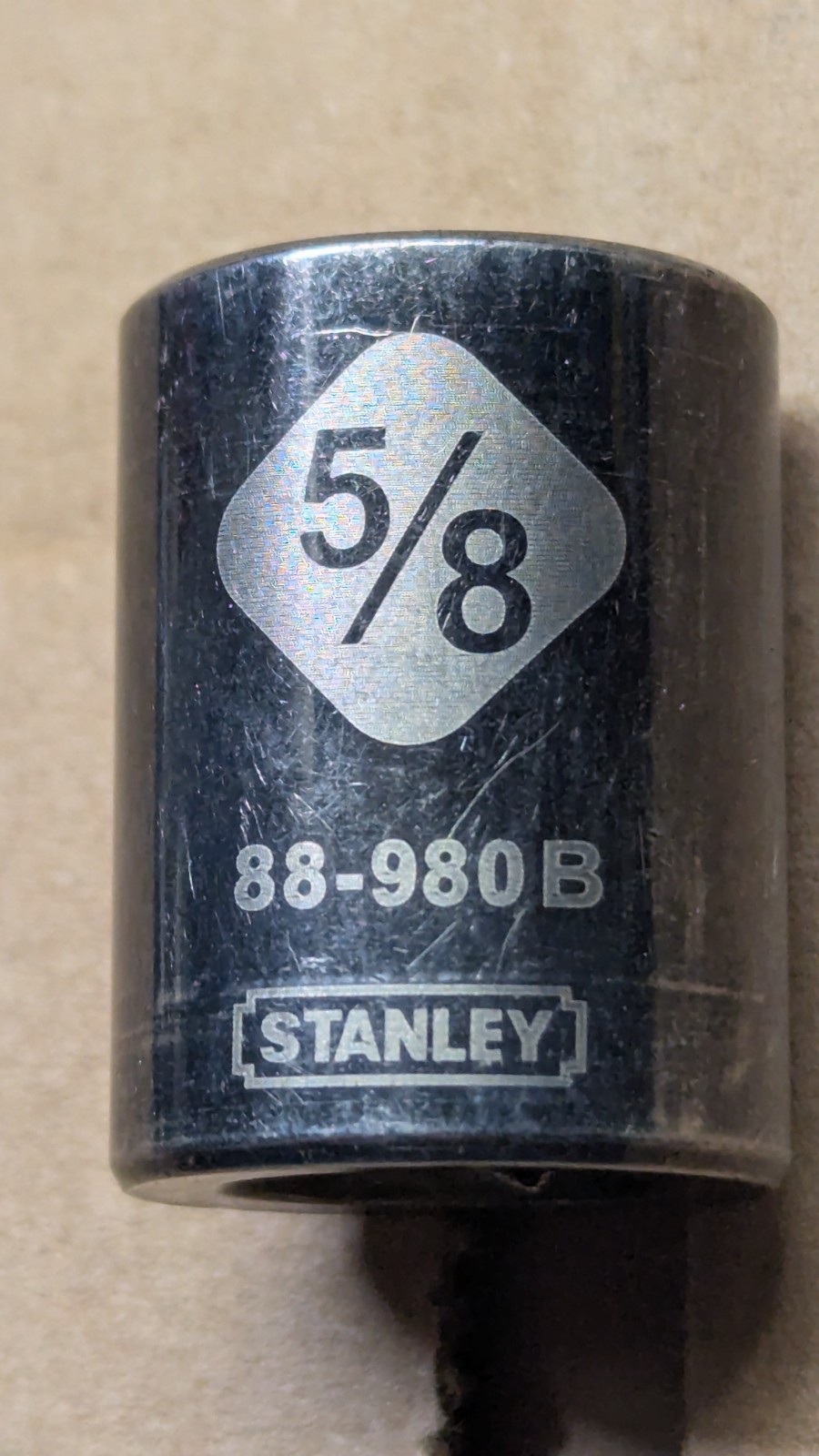 Stanley 5/8″ x 3/8″  Standard Socket 88-980B 6 Pt Black Chrome
