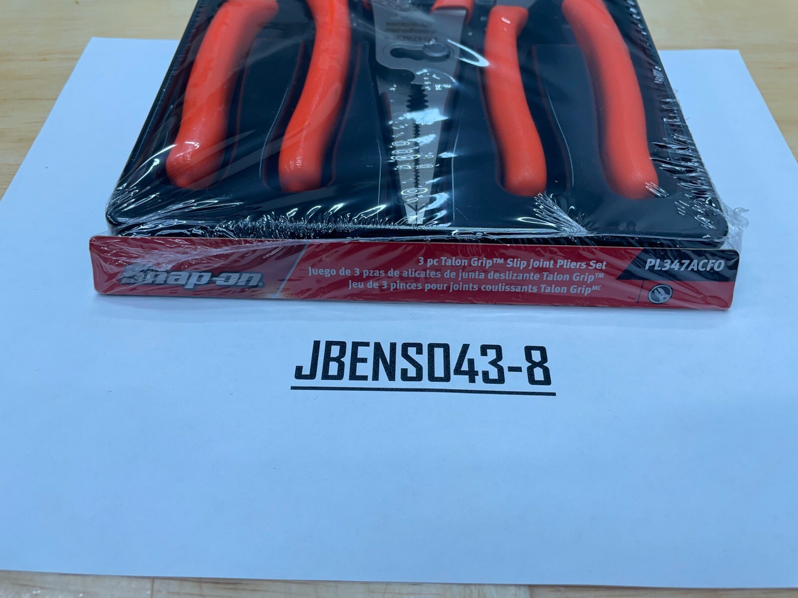 Snap-on Tools USA NEW ORANGE 3pc Soft Grip Slip Joint Pliers Lot Set PL347ACFO