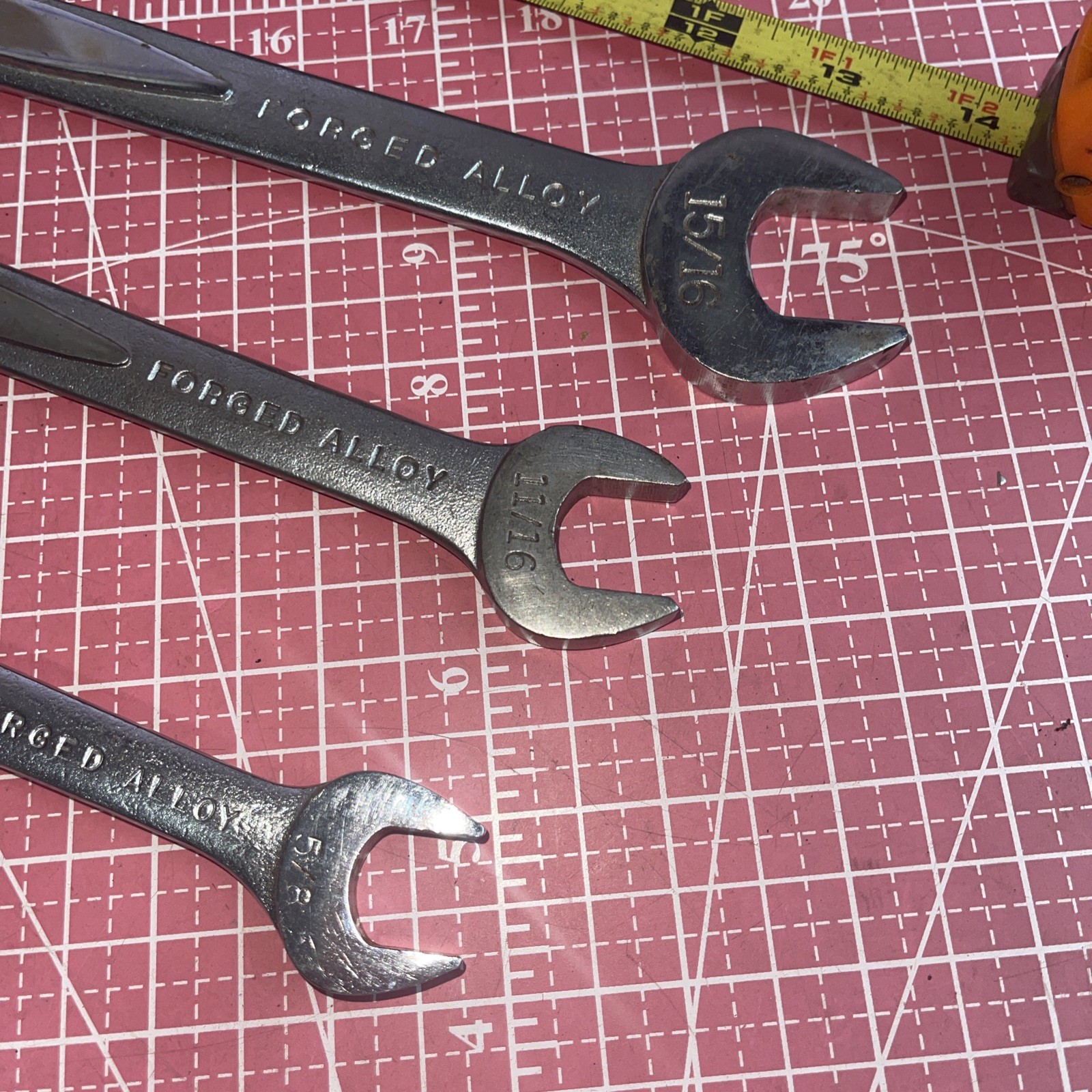 Easco USA 3 Piece SAE Open End Wrench Set 5/8 In – 1 In Vintage 5/8” – 1” 61132
