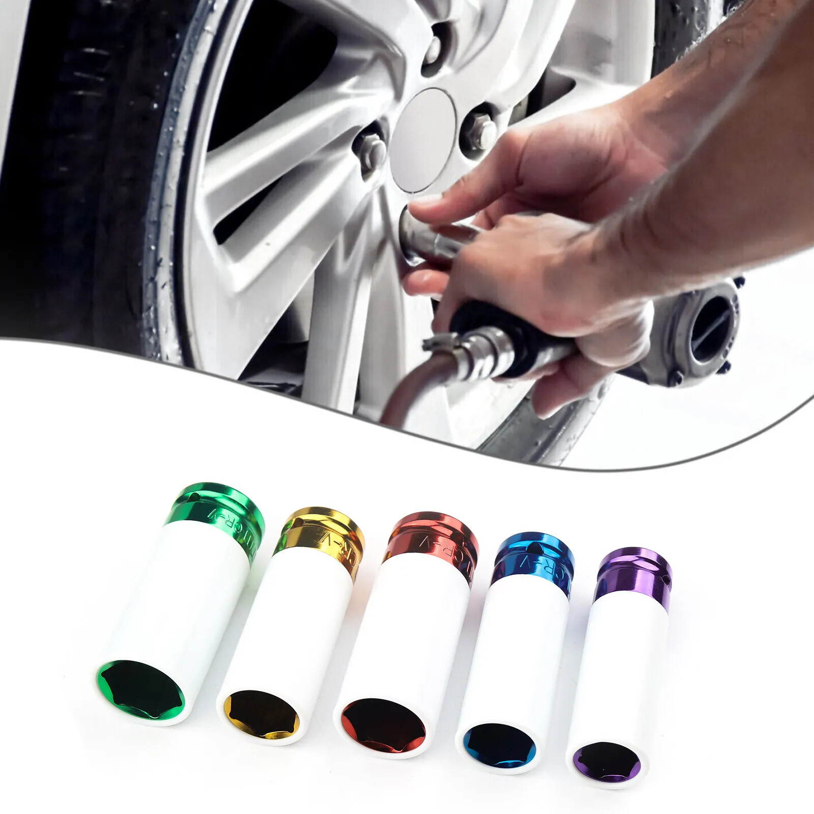 Lug Nut Socket Impact Socket Set Thin Wall Socket Wheel Protector Set 1/2″ 5Pcs