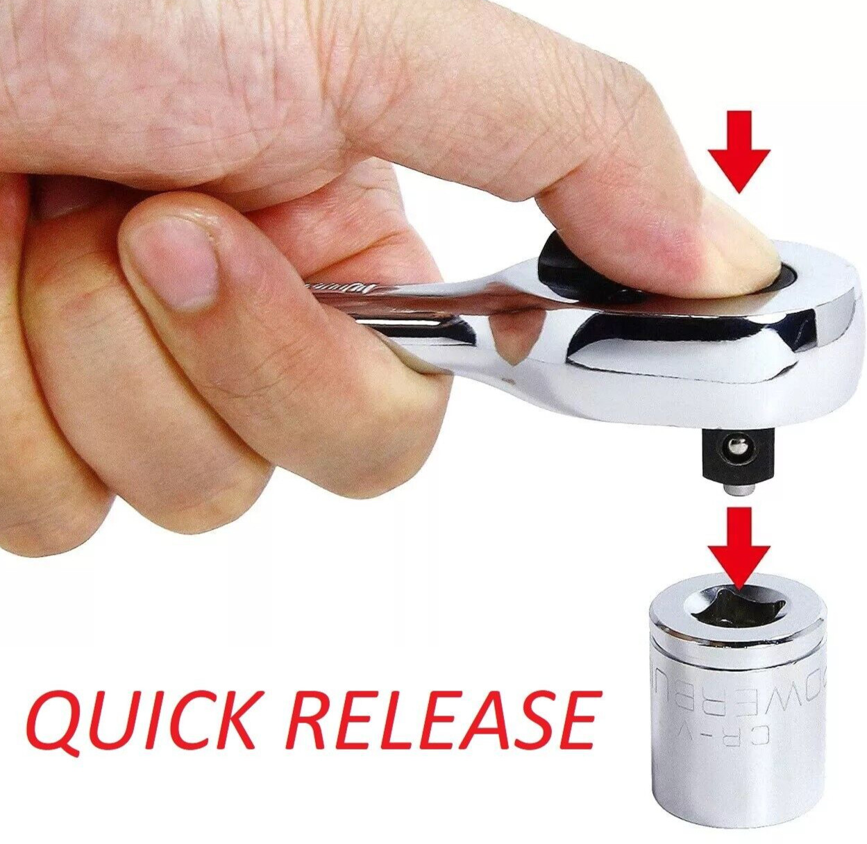 1/2″DR Head 18″ Long Quick-release Ratchet Wrench 72 Tooth Reversible Handle MIT