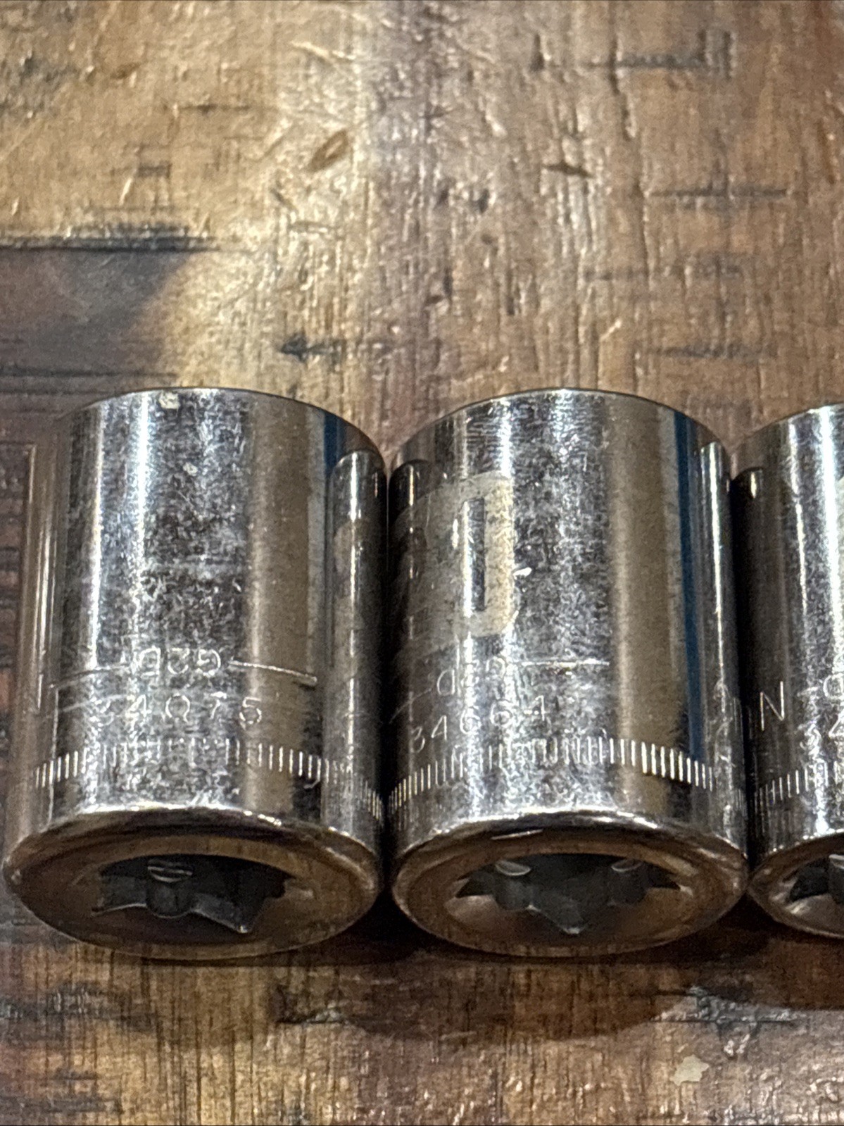 Craftsman 1/2” Laser Shallow Socket Set 9mm – 22mm 1/2” Drive 12pt 11pc USA EUC