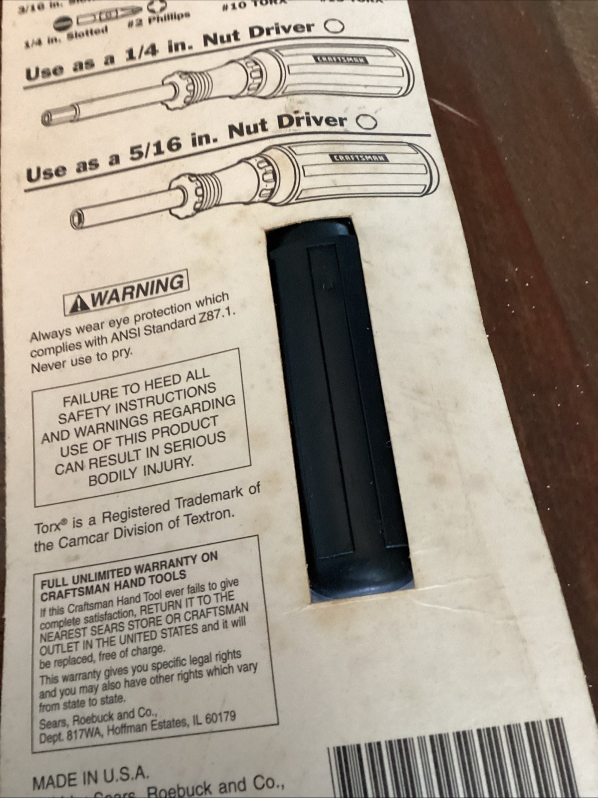 Craftsman USA 10-in-1 Screwdriver Cushion Grip Pratt Read 47480 NOS