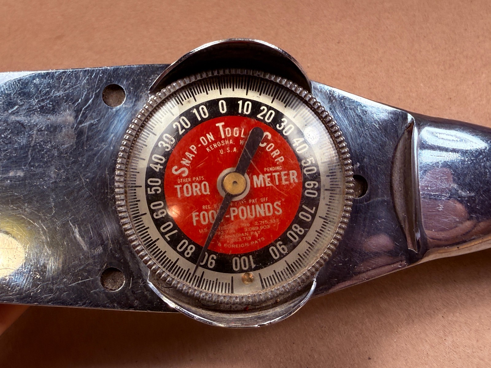 NICE – Snap-on TE 100L Vintage Torqometer 1/2″ Drive Torque Wrench 0 to 100 f/Lb