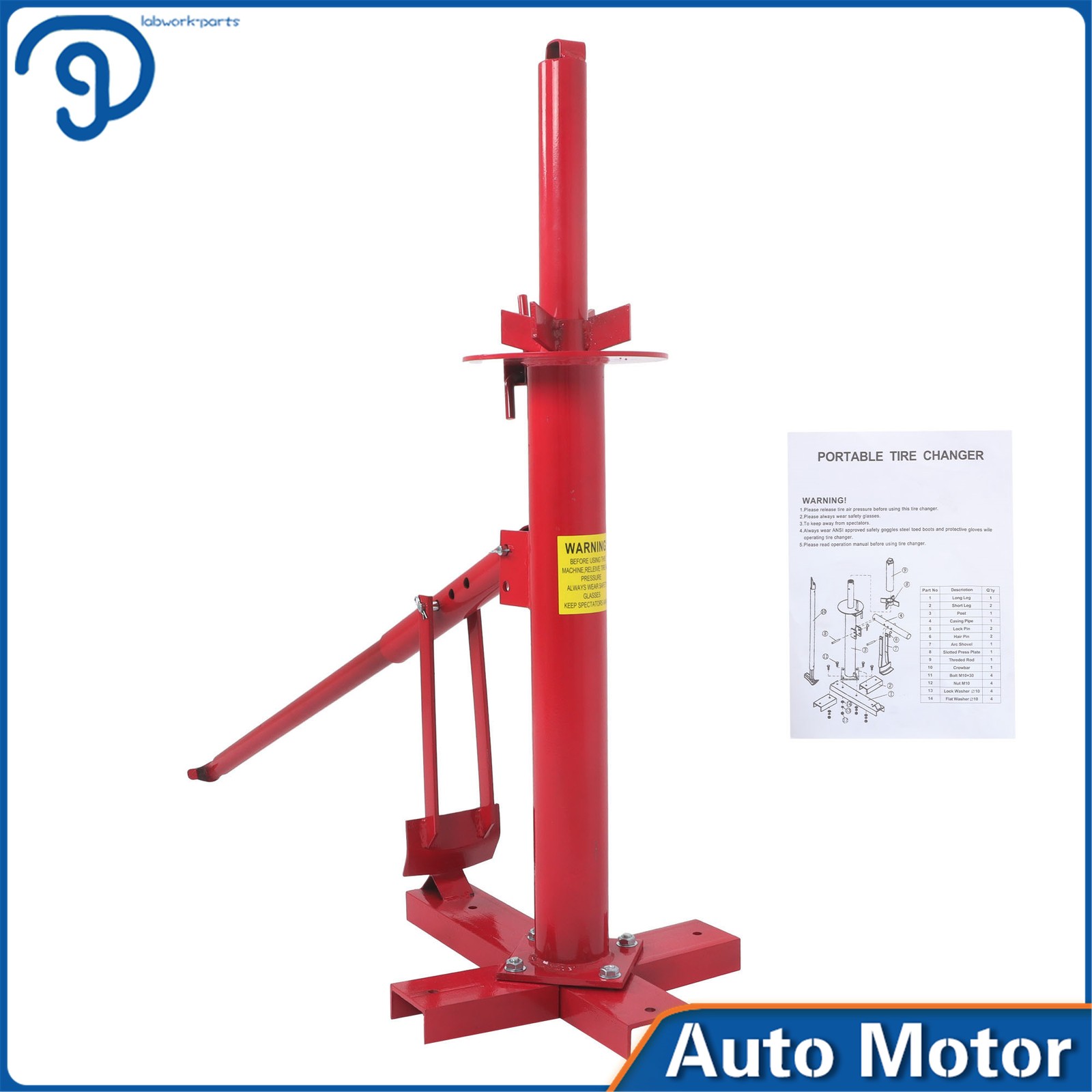 Manual Tire Changer For 8-16 inch Tire Portable Hand Bead Breaker Mounting Tool