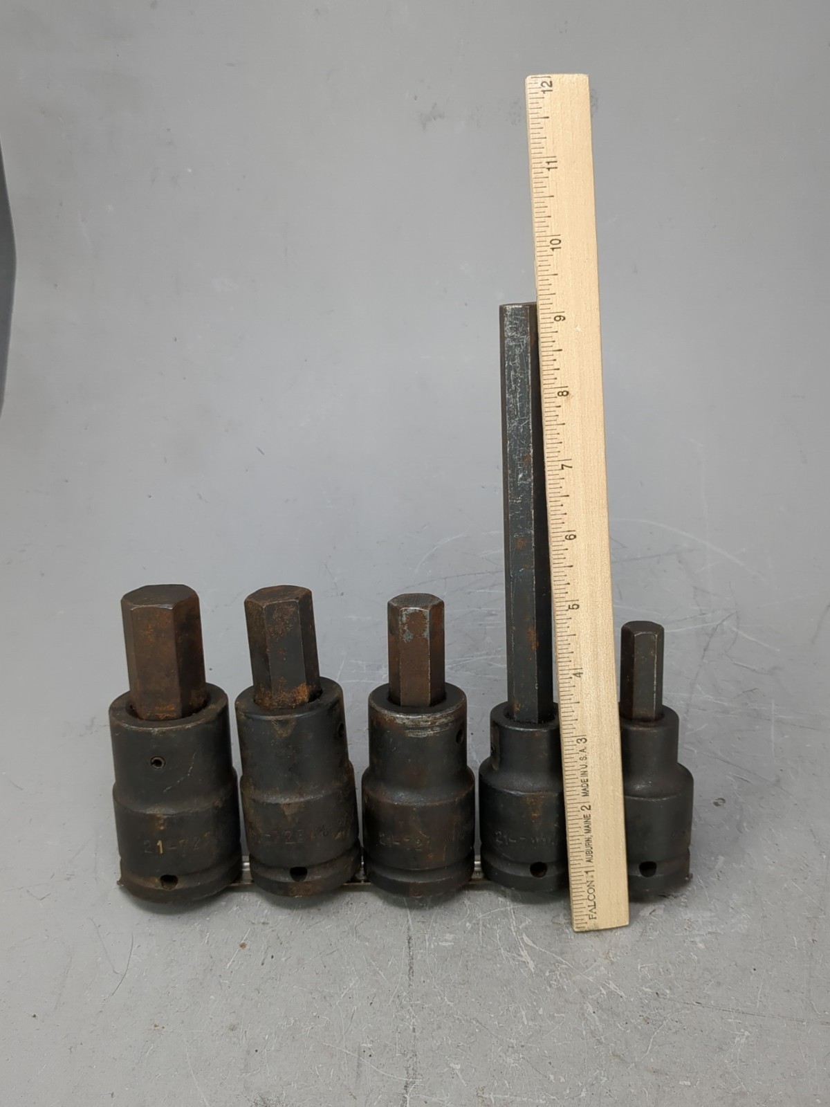 Armstrong 5 Pc XL Impact Hex Bit Socket Set 3/4″ Drive Rail SAE USA 9/16 To 1″