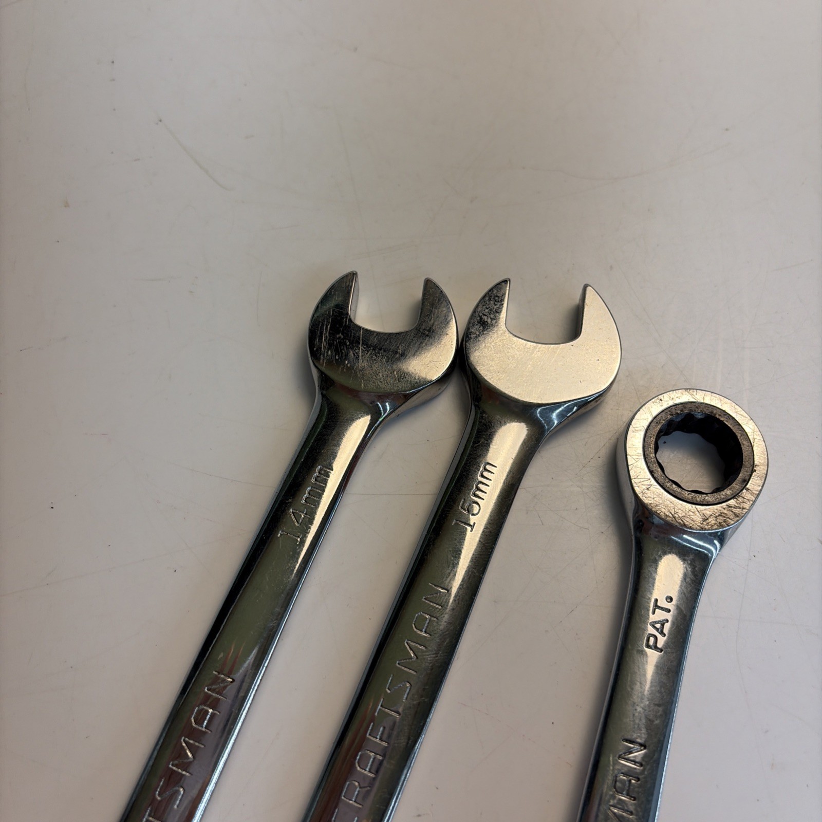 Craftsman Metric Ratcheting Combo Wrench Set 14mm 15mm USA Lot of 3