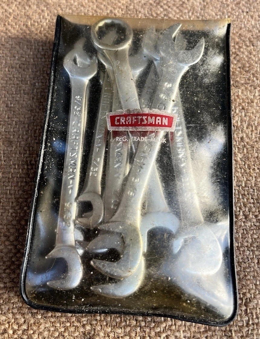 Vtg 8pc Craftsman 4306 SAE Open End Ignition Wrench Set USA +Extra 3/8 Combo -v-