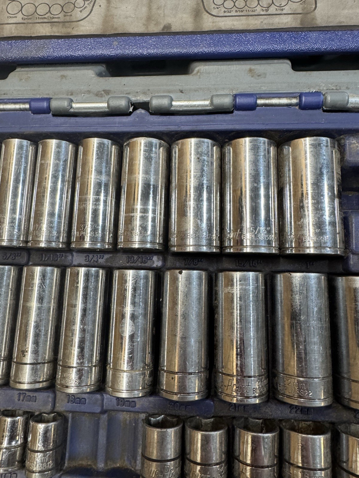 Blue-Point BLPGSSC155 155pc Combination Drive SAE/Metric Socket Set (Missing 8)