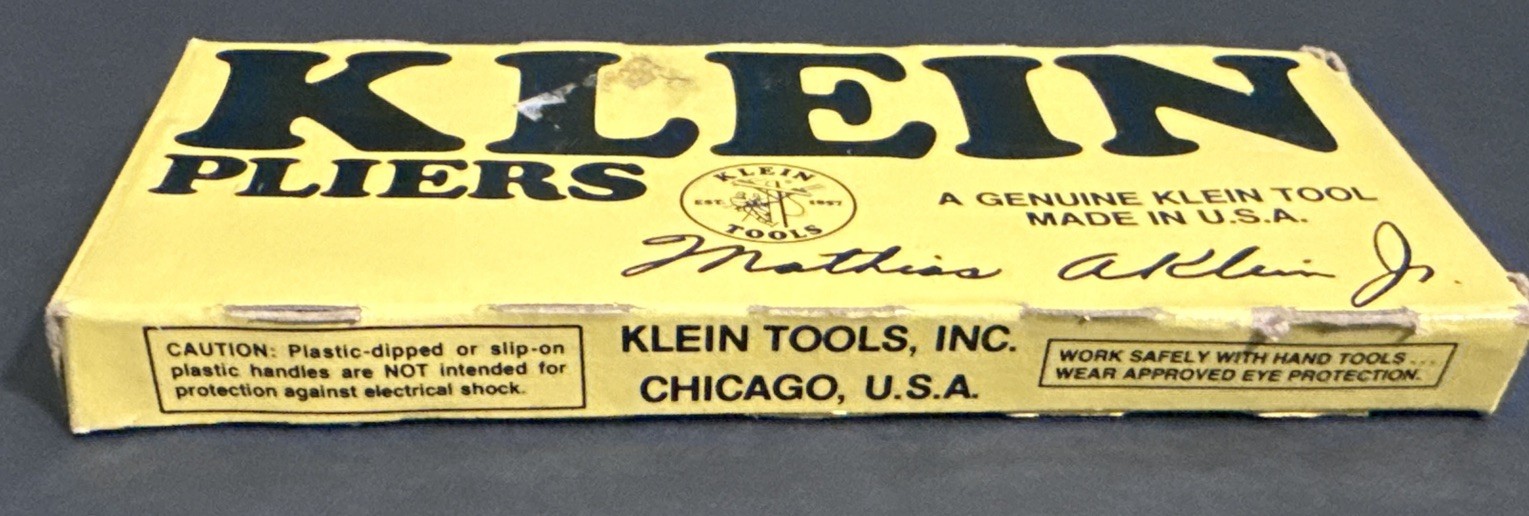 NOS VINTAGE KLEIN TOOLS NEEDLE NOSE PLIERS D203-5C 5-1/2” ORIGINAL BOX NOS