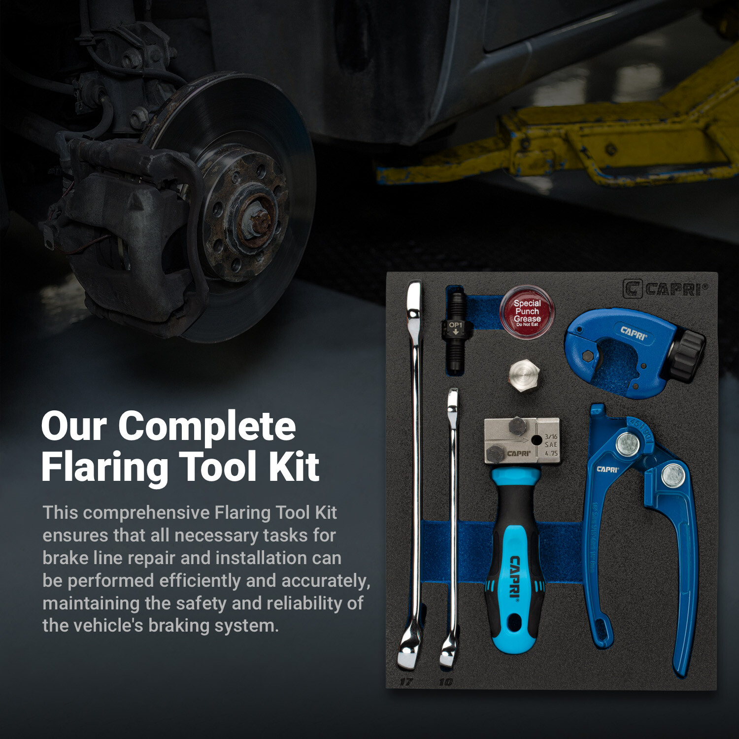 Capri Tools 3/16 in. Double Flaring Tool Kit w/ Wrenches, Tube Bender and Cutter