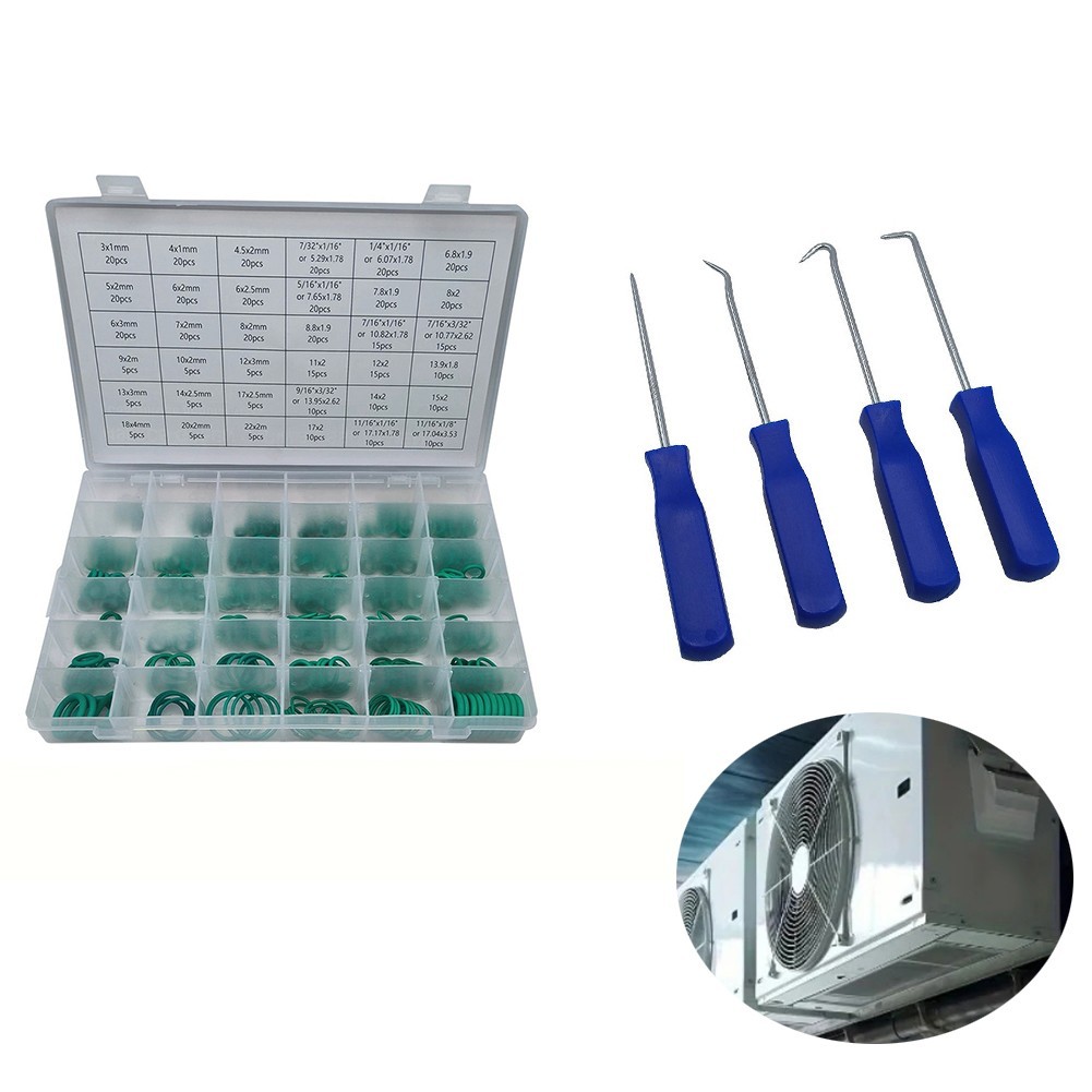 For Green Nitrile O Ring Kit 495 Pieces for HVAC System Maintenance and Repair
