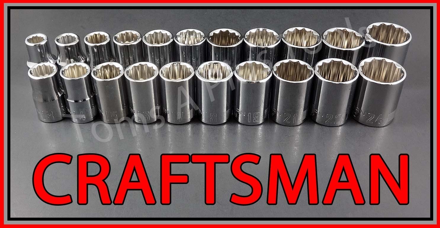 CRAFTSMAN TOOLS 33pc Short & Deep 1/2 SAE METRIC 12pt ratchet wrench socket set
