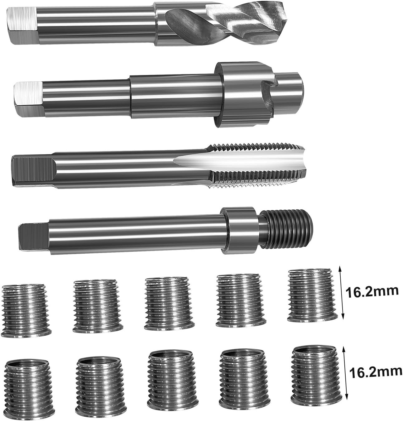 M14*1.5-16.2 Spark Plug Thread Repair Kit JMSMSH-74 W/ 10 Inserts 1785Y