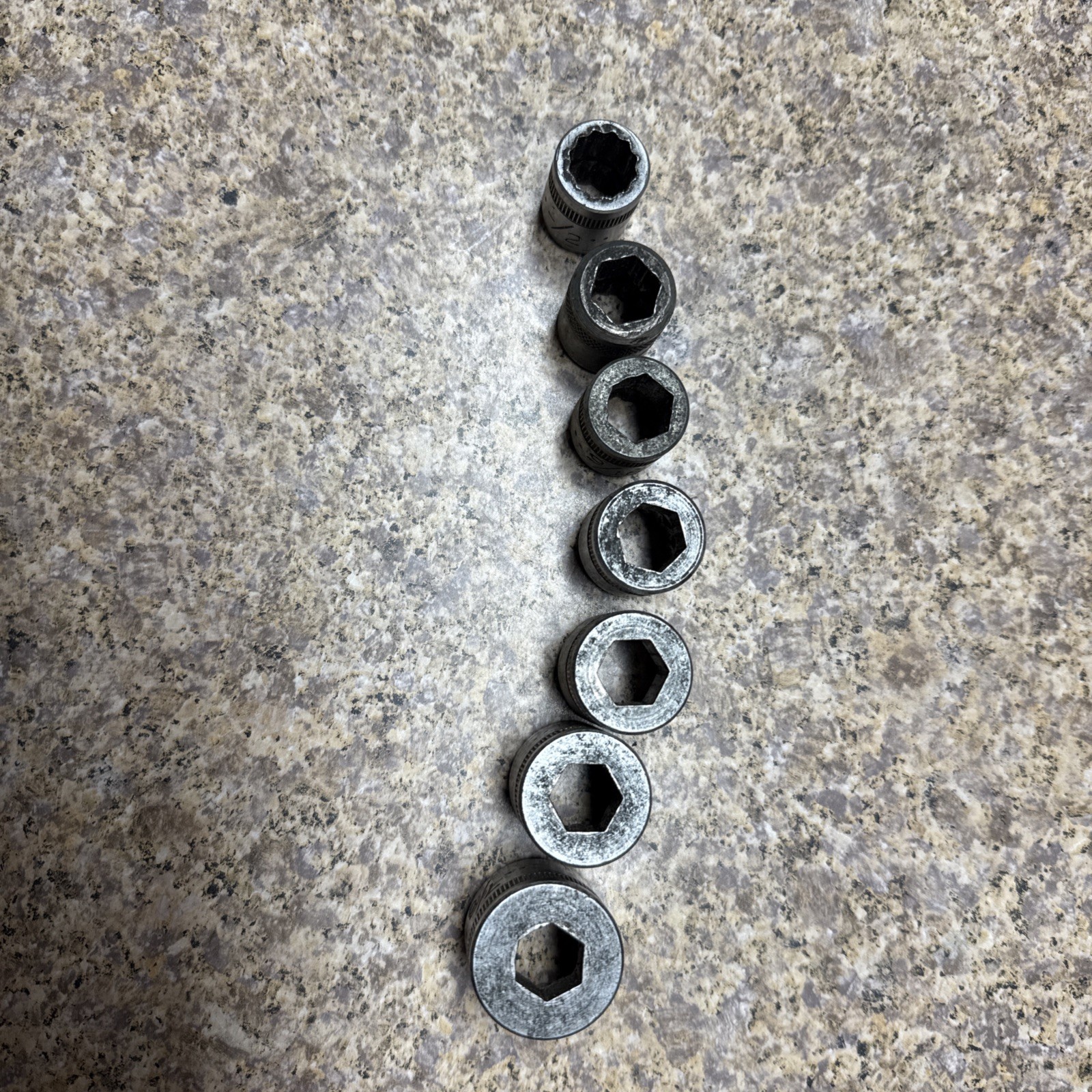 7 QTY 12-Point 6-Point 1/2″ Hex Drive SAE Sockets