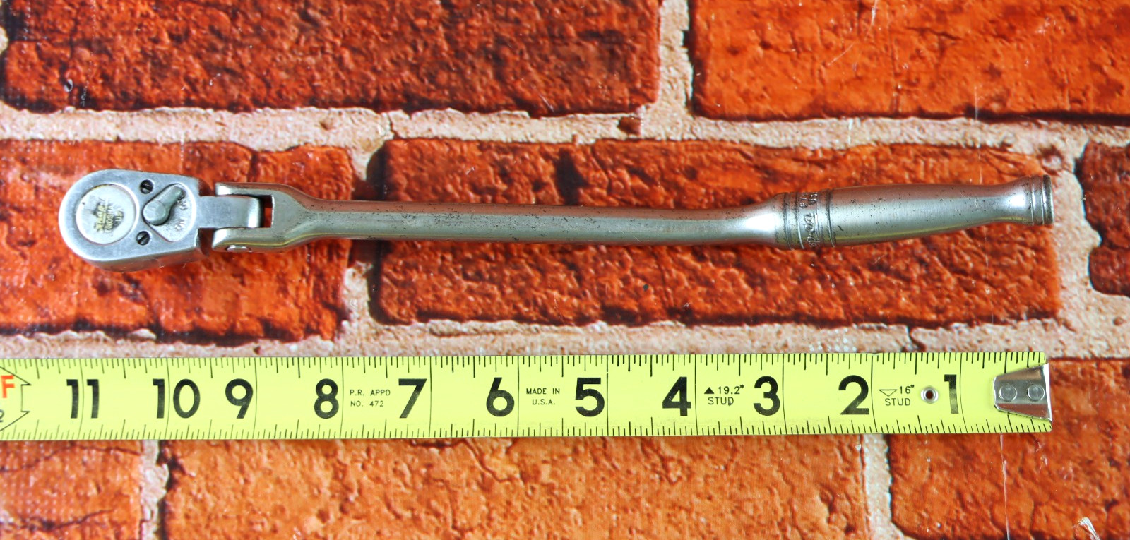 Snap-On Tools USA F712 3/8″ Drive Chrome Bent Handle Flex Head Ratchet