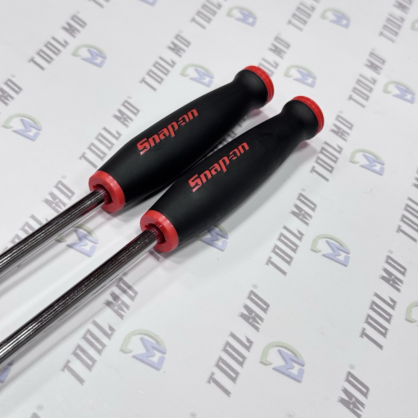 Snap-on Tools NEW 2pc CUSTOM 19″ RED Soft Grip Ratchet Handle Screwdriver Set