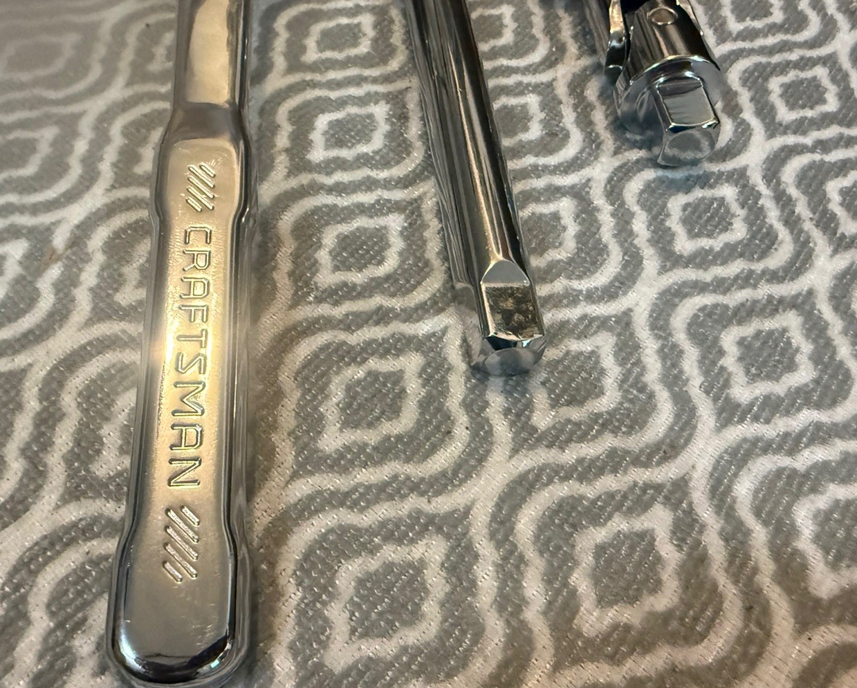 Craftsman 1/2 inch drive ratchet – 6” extension – swivel – NEW polished Chrome