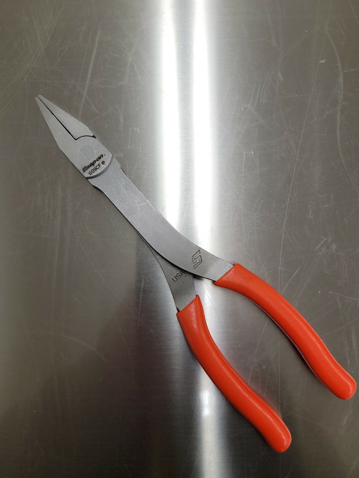 *NEW* Snap On Tools 609CF 9″ Talon Grip Duck Bill Pliers ORANGE Soft Grip