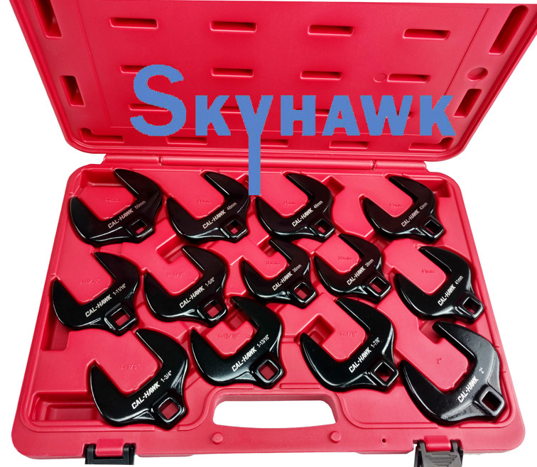 New 13 PC 1/2» DR Chrome Molybdenum CR-MO Jumbo CROWFOOT WRENCH SET SAE METRIC