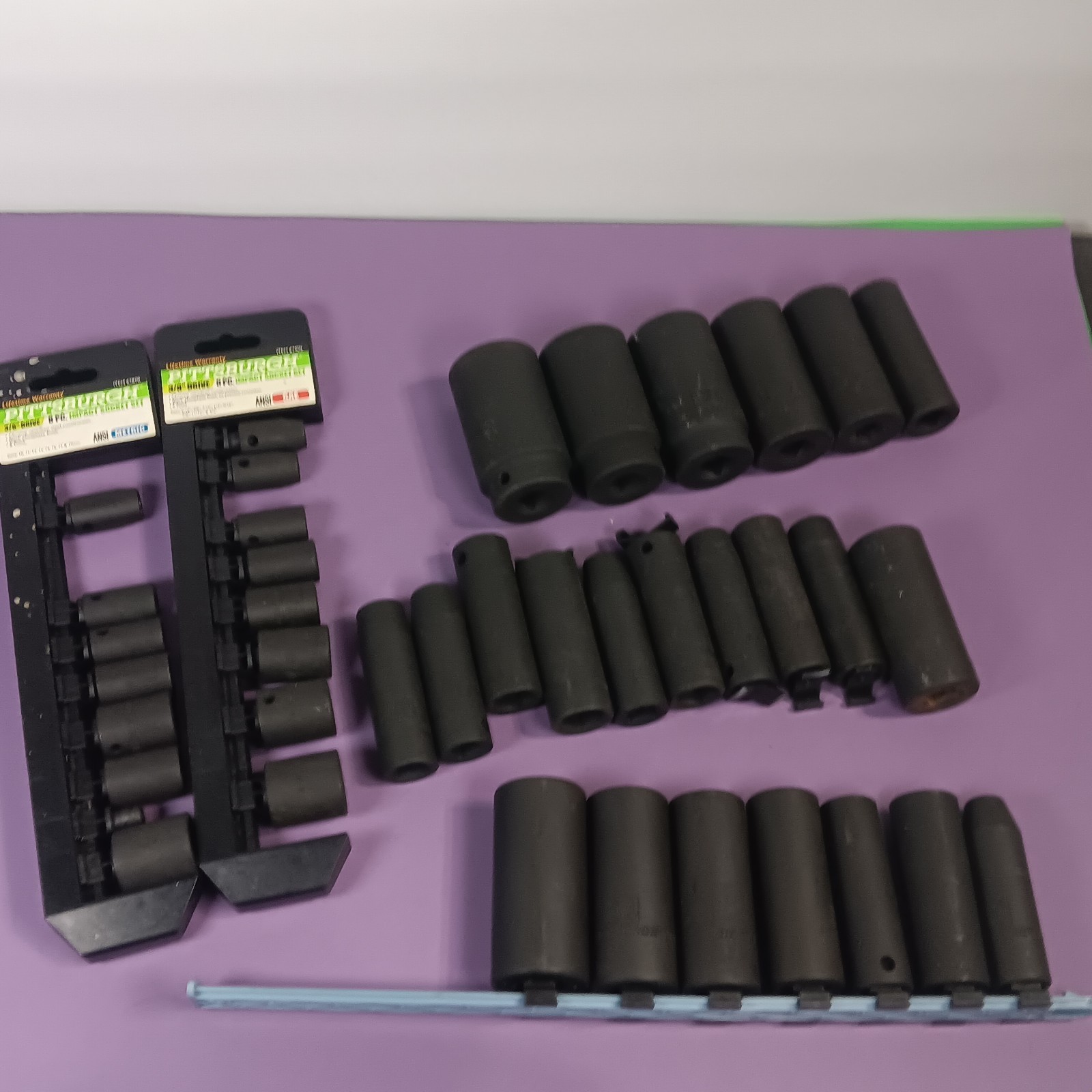 Lot of 38 Mixed Impact CRV Deep Sockets 3/4″ & 1/2″ Pittsburgh Tools