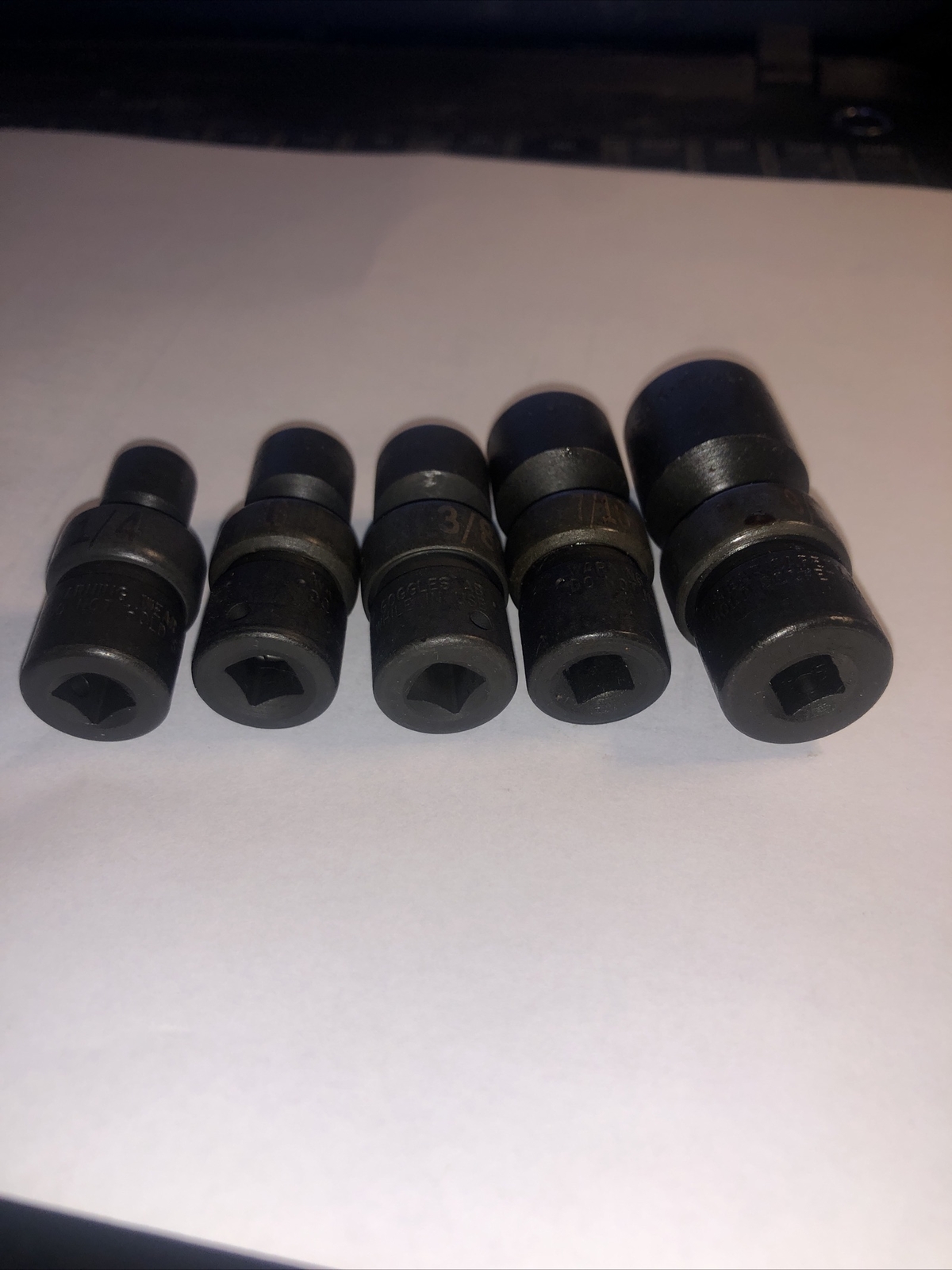 SK 5pc 1/4″ Dr 6pt SAE Swivel Impact Socket Set 1/4,5/16,3/8,7/16,9/16 Free Ship