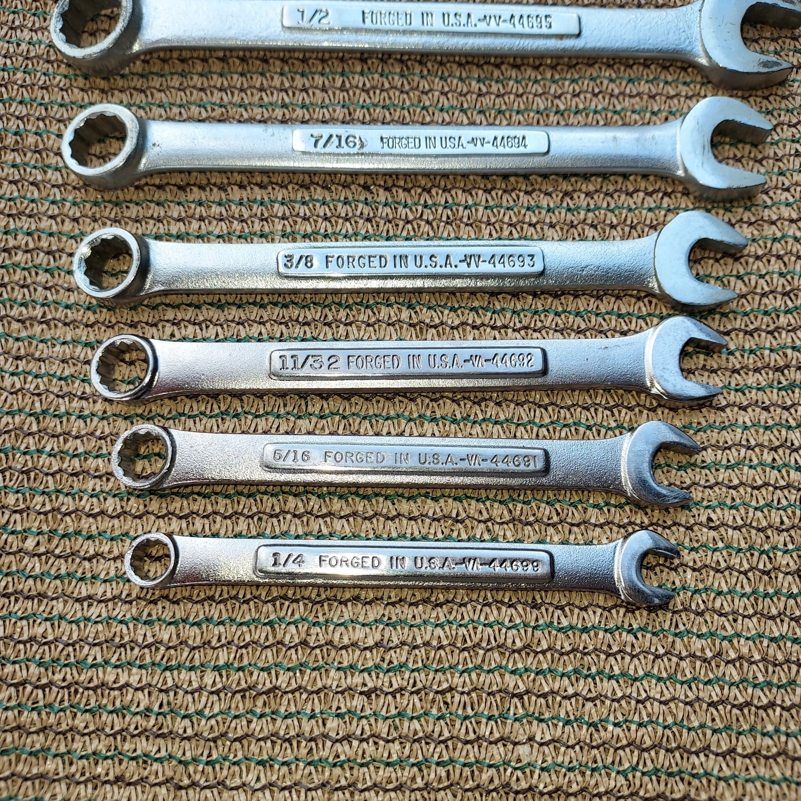 Vtg Craftsman 10 piece SAE combination wrench set 1/4″-13/16″ USA made -VA-VV-V