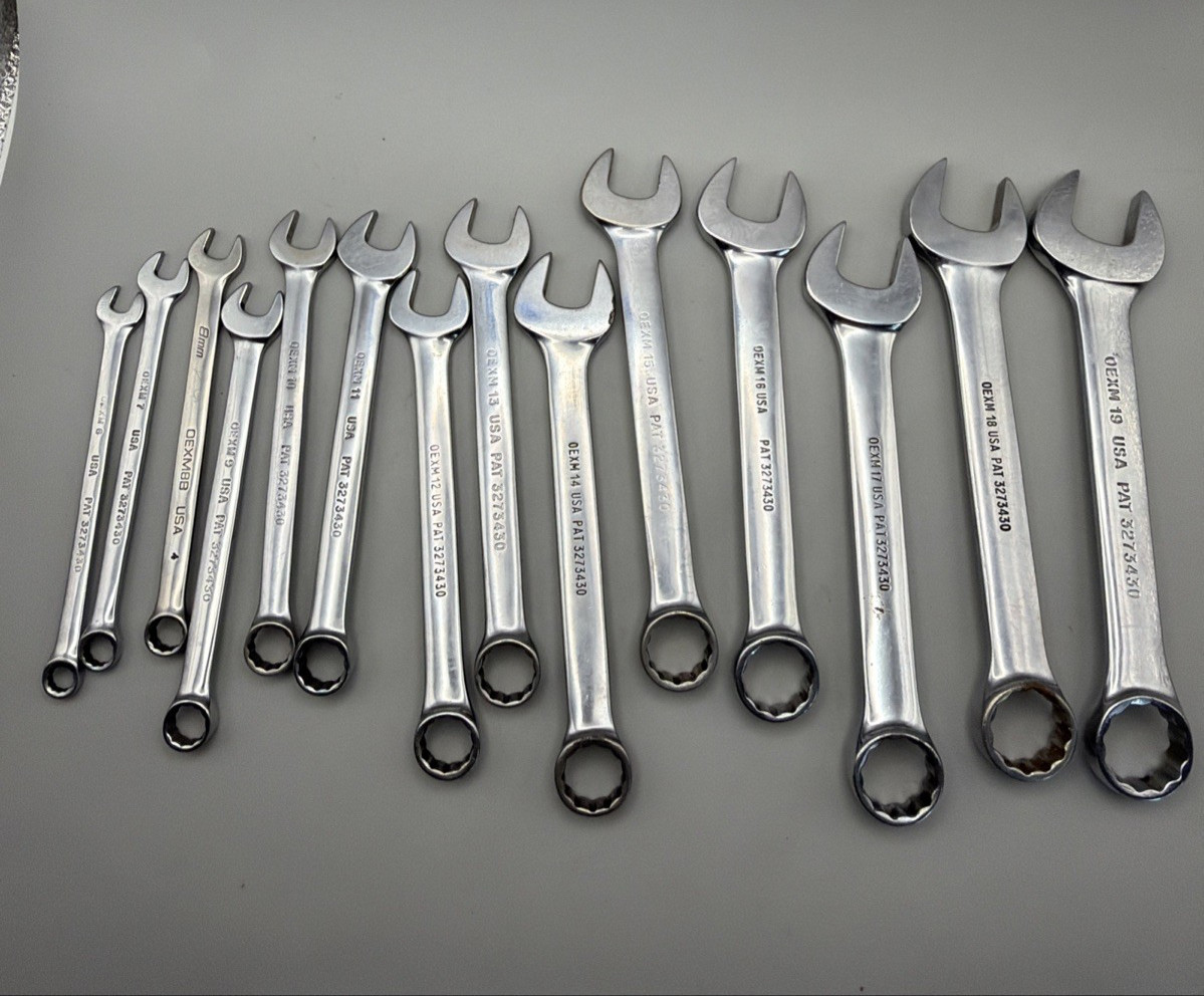 Snap-on Tools Metric Flank Drive Short Combo Wrench Set OEXM6-OEXM19, set of 14