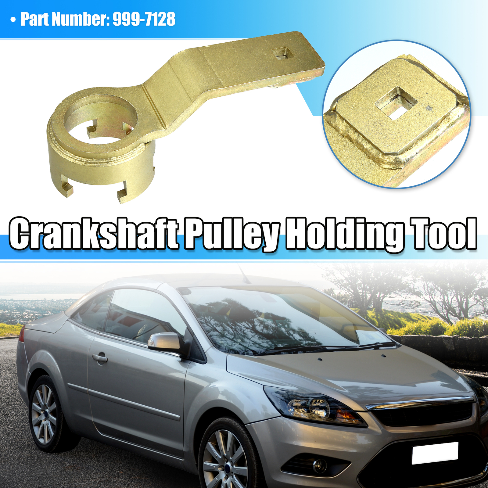 Crankshaft Pulley Holding Tool 999-7128 for Ford 1.8 2.0 2.3 for Volvo 1/2 Drive