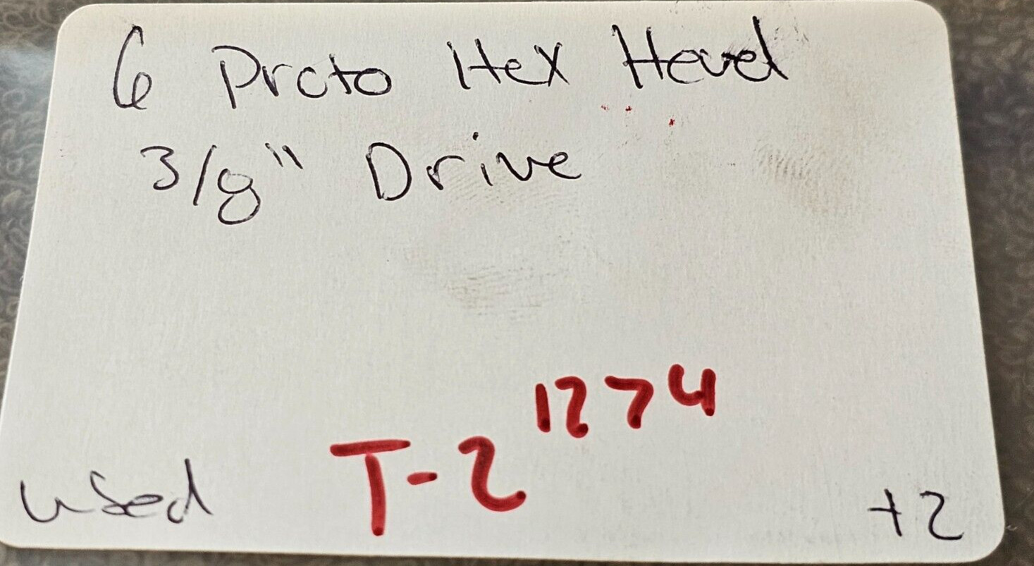 6 Proto Professional Impact Hex Socket Bit 3/8″ Drive 5/16 1/4 3/16 1/8 7290 Set