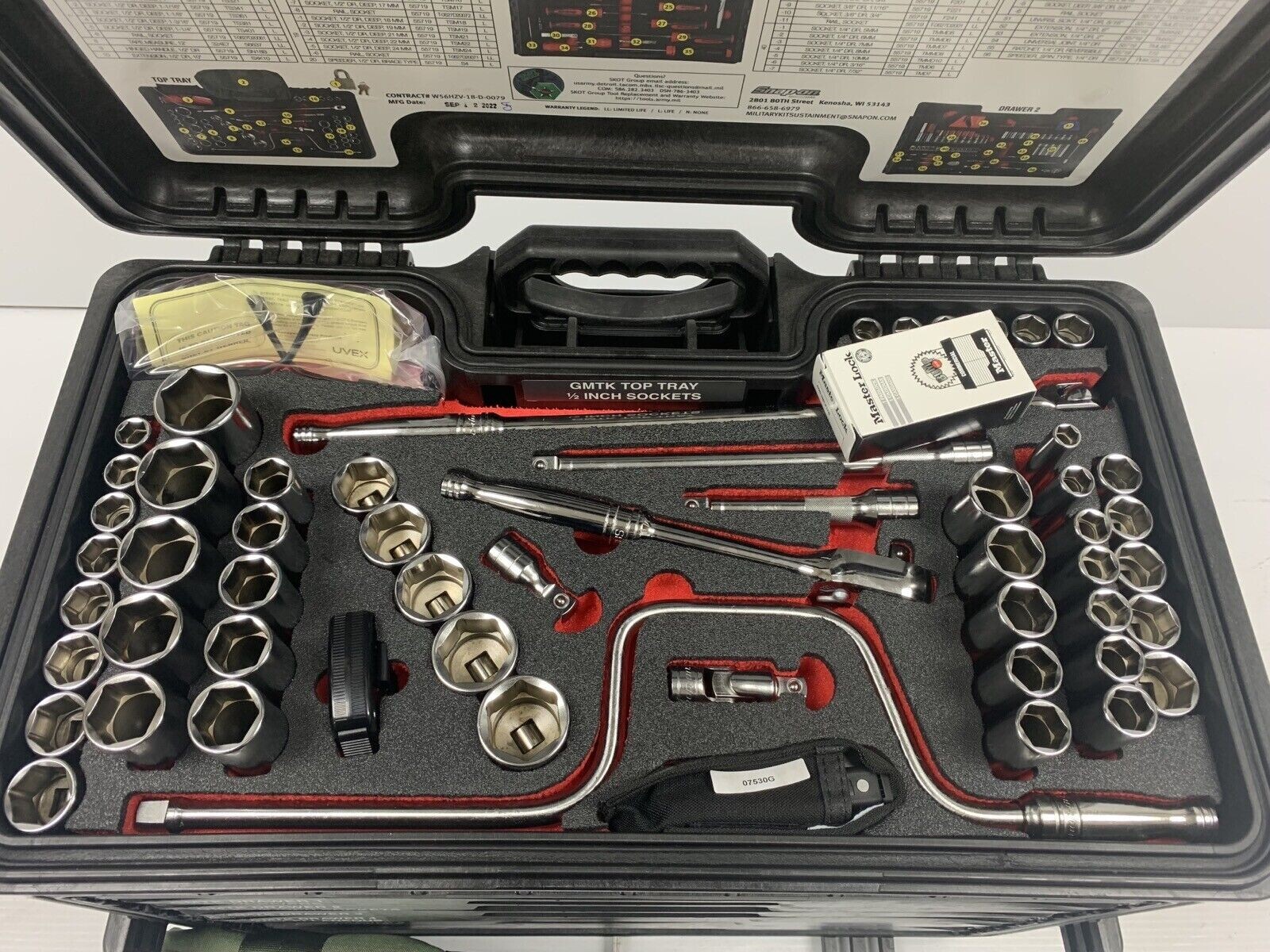 New Snap-on™ GMTK General Mechanic’s Maintenance Military Tool Set Kit 6 Drawer