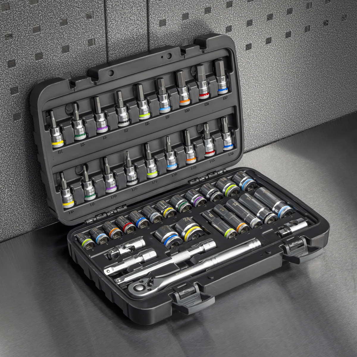 Sealey AK7915 Socket & Socket Bit Set 3/8″Sq Drive 42 Piece