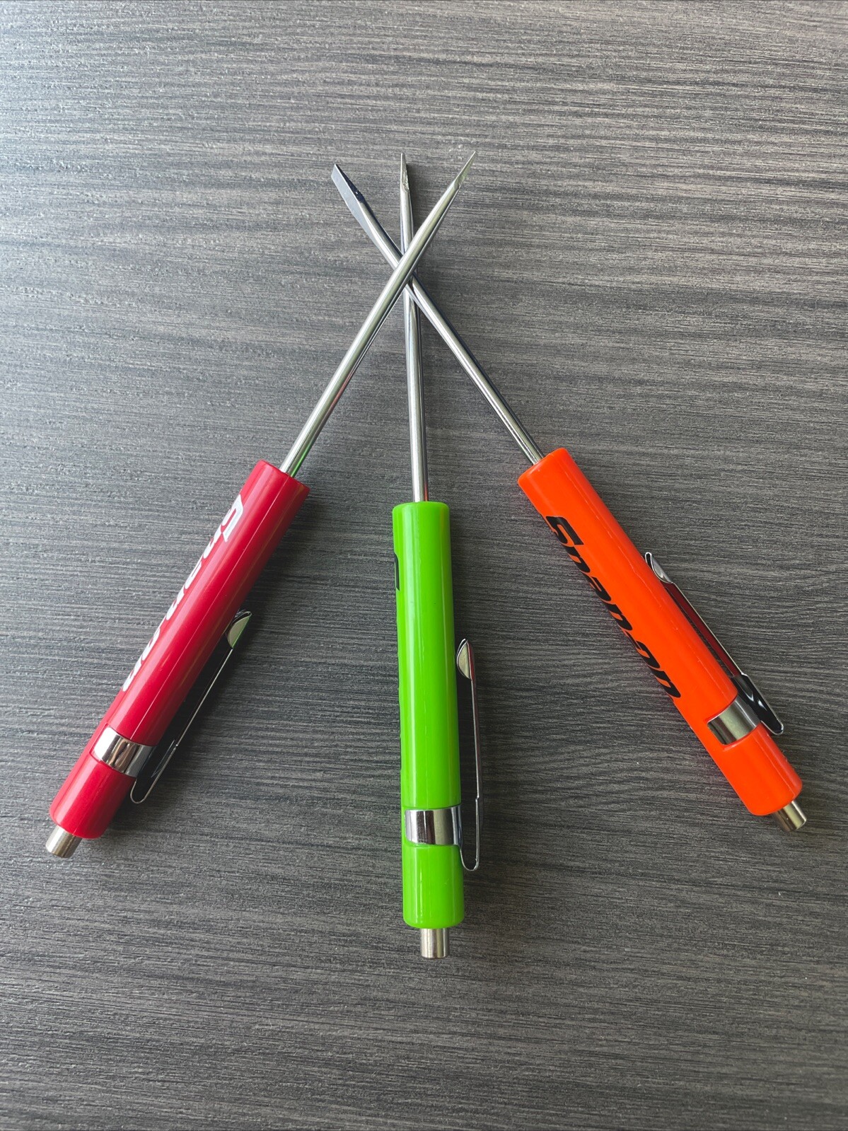 Snap-On Mini Pocket Screwdriver, Multi-Color 3 Pack W/Clip & Magnet NEW🔥