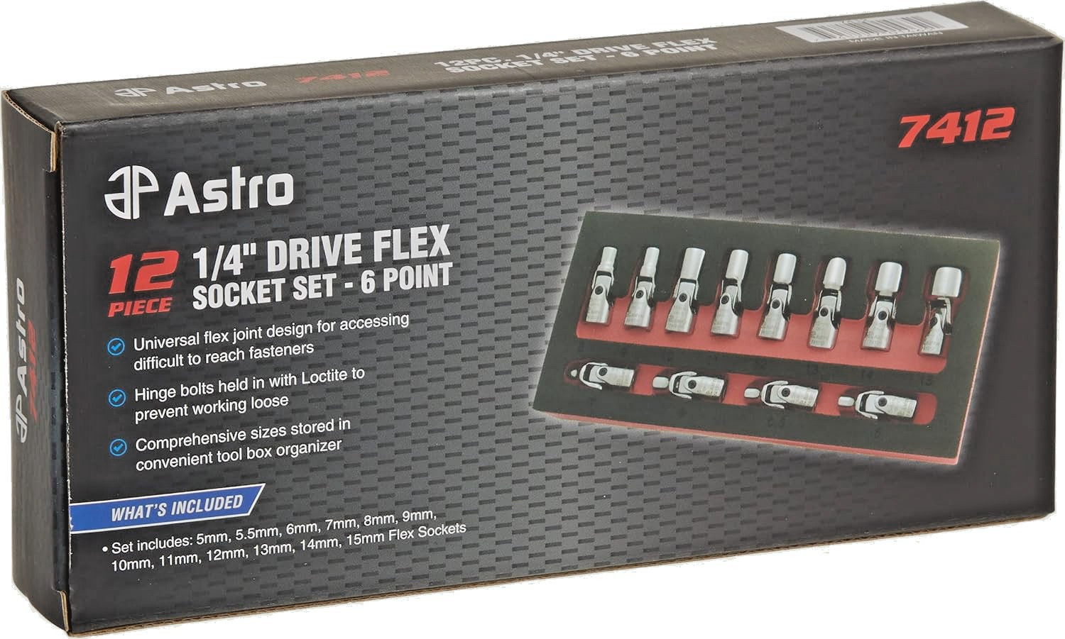 1/4″ Drive Universal Metric Flexible Socket Tool Set