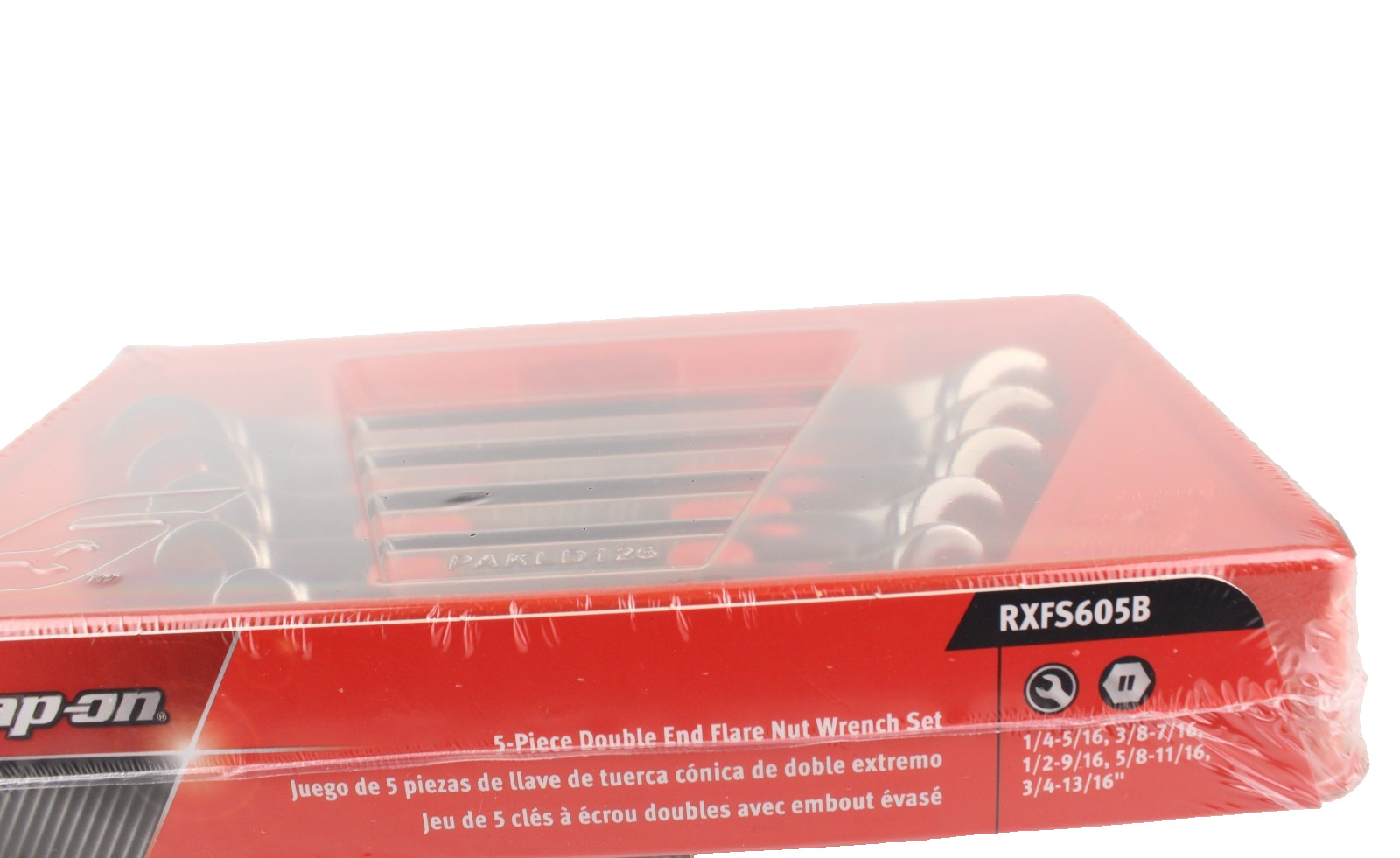 SEALED Snap-on Tools USA SAE Double Flare Nut 6 Point Line Wrench Set 5 RXFS605B