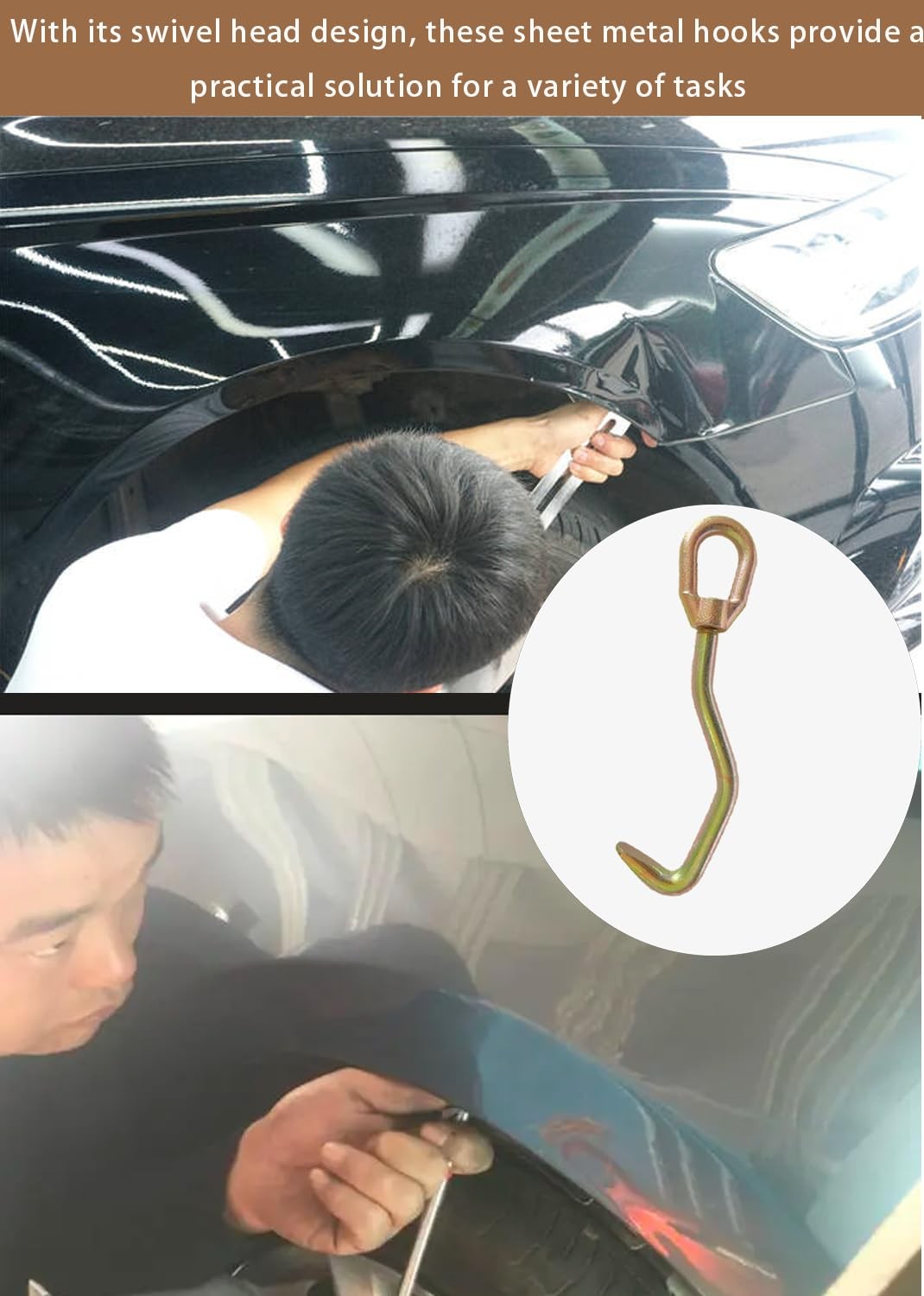 Auto flat nose sheet metal hook，car auto body repair tools, collision Brone