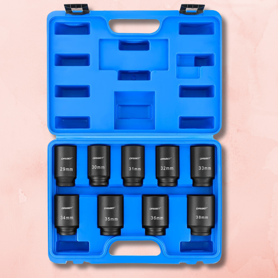Deep Impact Socket Tool 9Pcs/Set 1/2″ Drive Metric Axle Hub Nut Socket 29-38mm