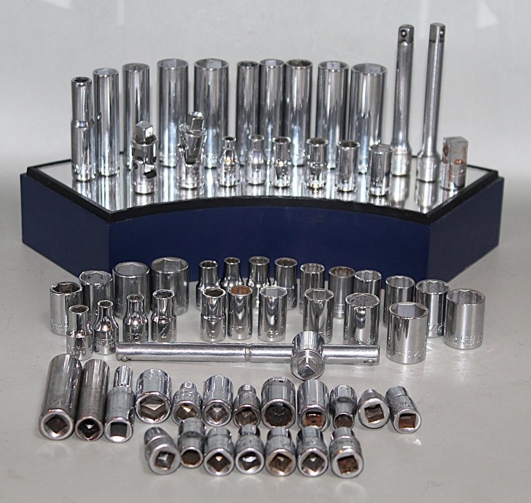 65pc Asst Sets Lot Craftsman 1/4″ Drive 6pt 12pt Deep Standard SAE Metric – EXC