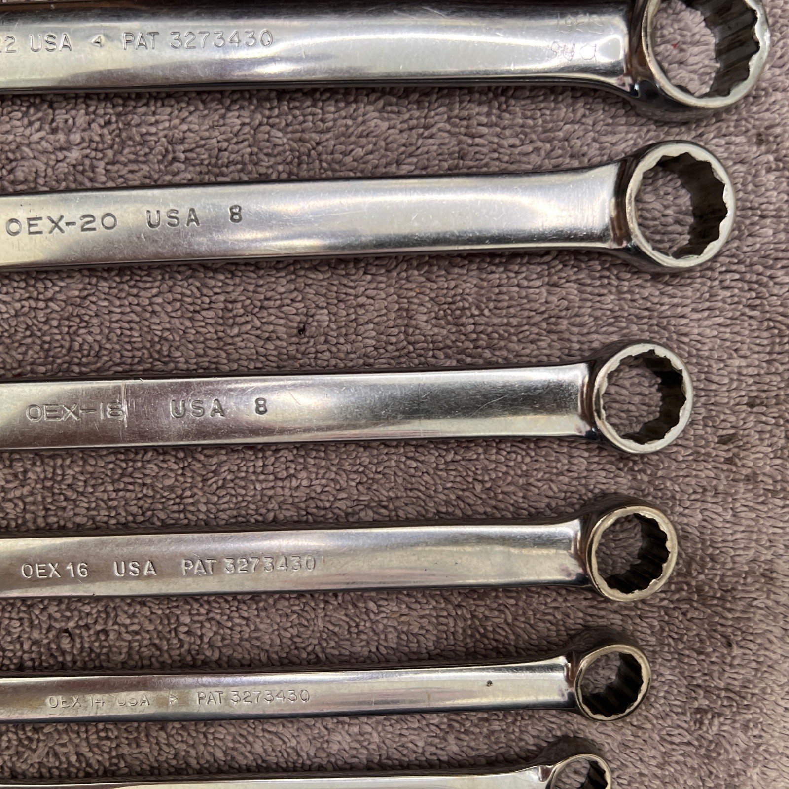 Snap-On Tools USA 7pc 3/8-3/4” (SOEX12-OEX24) Chrome Combination Wrench 12 Point