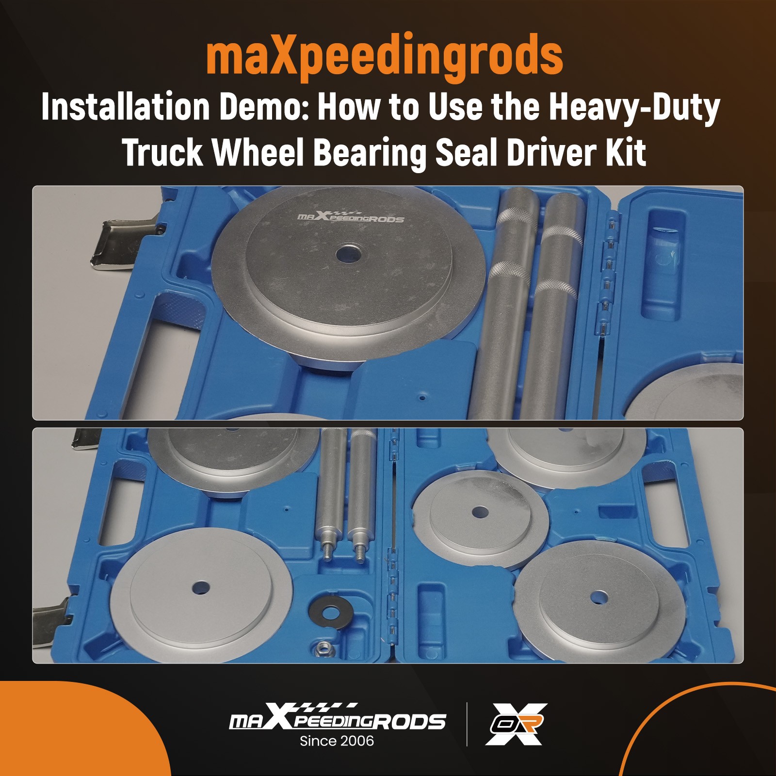 Truck Hub Seal Installer Kit fit for Class 7 Class 8 Duty Road Trucks Trailers