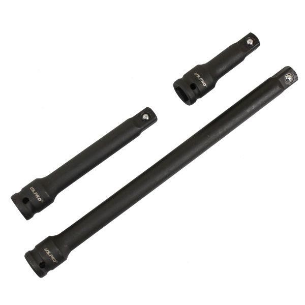 US PRO 3PC 1/2″ DR Impact Extension Bar Set 75, 125, 250mm 2086