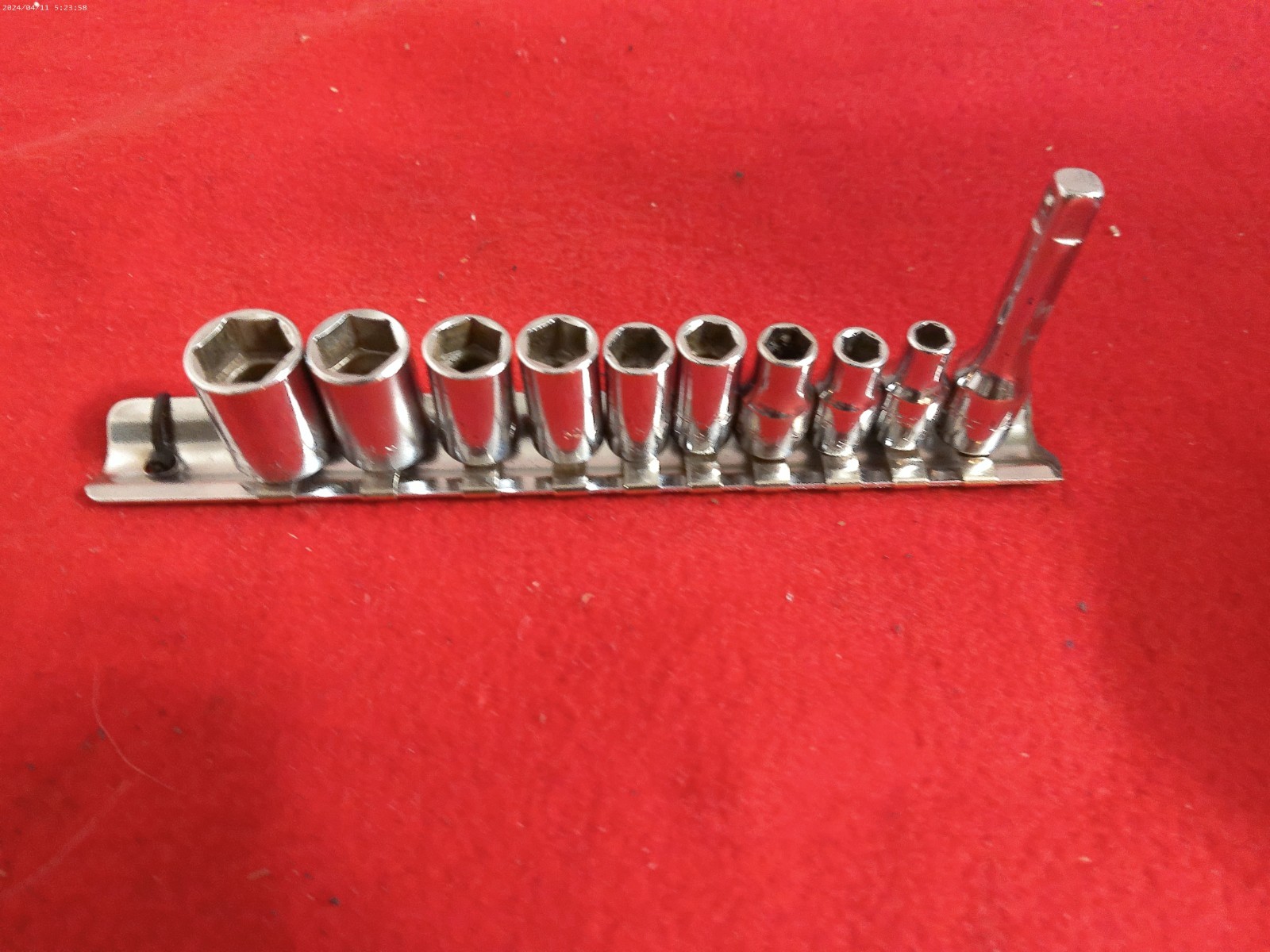 Vintage Blue-Point USA 1/4″ Drive 10 piece 6pt 3/16″ to 1/2″ Shallow Socket Set